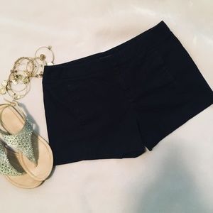 Black Mid-Rise 3 1/2'' inseam 100% Cotton Shorts